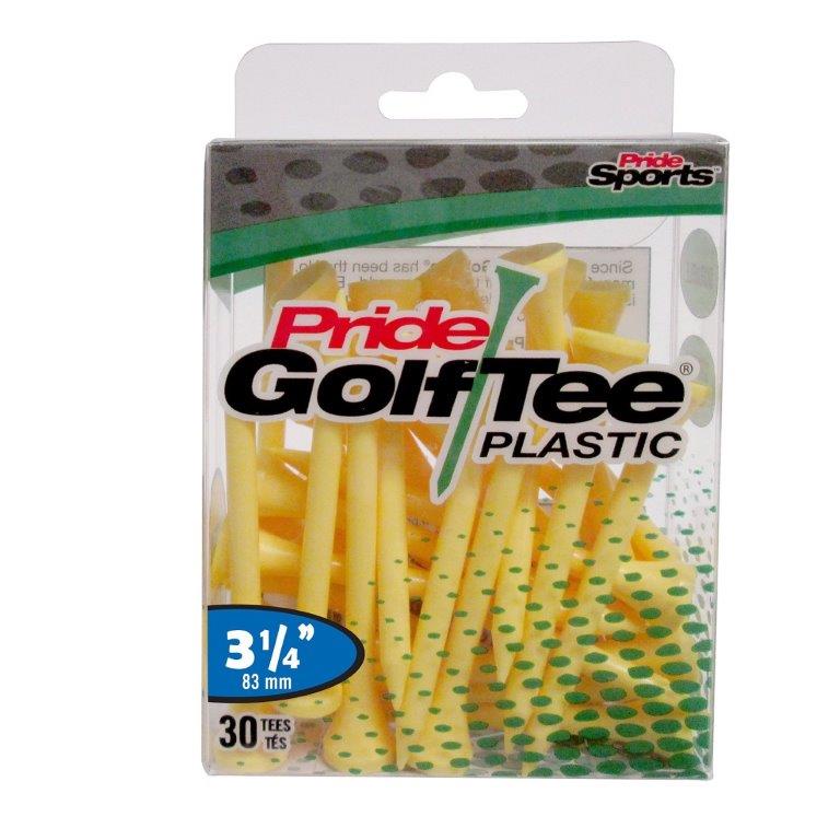 Pride Golf Tee's 3.25" ŻÓŁTE Plastik 30 sztuk