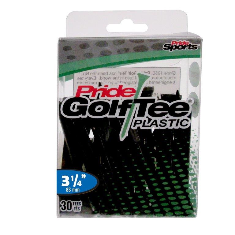 Pride Golf Tee's 3.25" CZARNE Plastik 30 sztuk