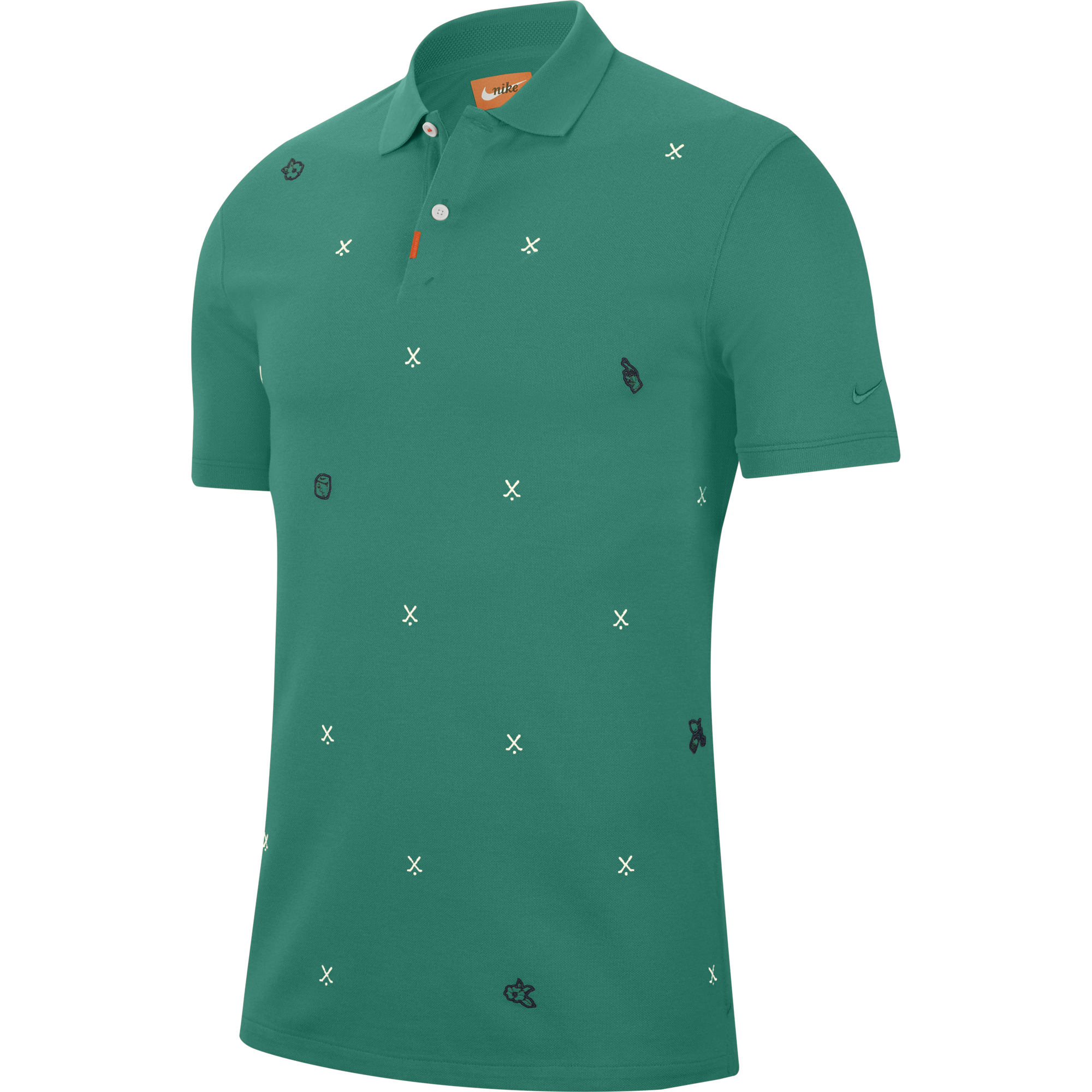 Koszulka polo NIKE GLF CHARMS SLIM neptune green-sail