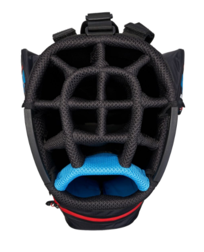 Torba golfowa Callaway Chev Dry 14 Golf Cart Bag czarno-niebiesko-czerwona