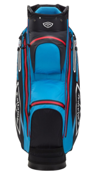 Torba golfowa Callaway Chev Dry 14 Golf Cart Bag czarno-niebiesko-czerwona