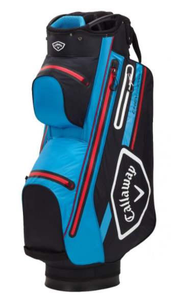 Torba golfowa Callaway Chev Dry 14 Golf Cart Bag czarno-niebiesko-czerwona