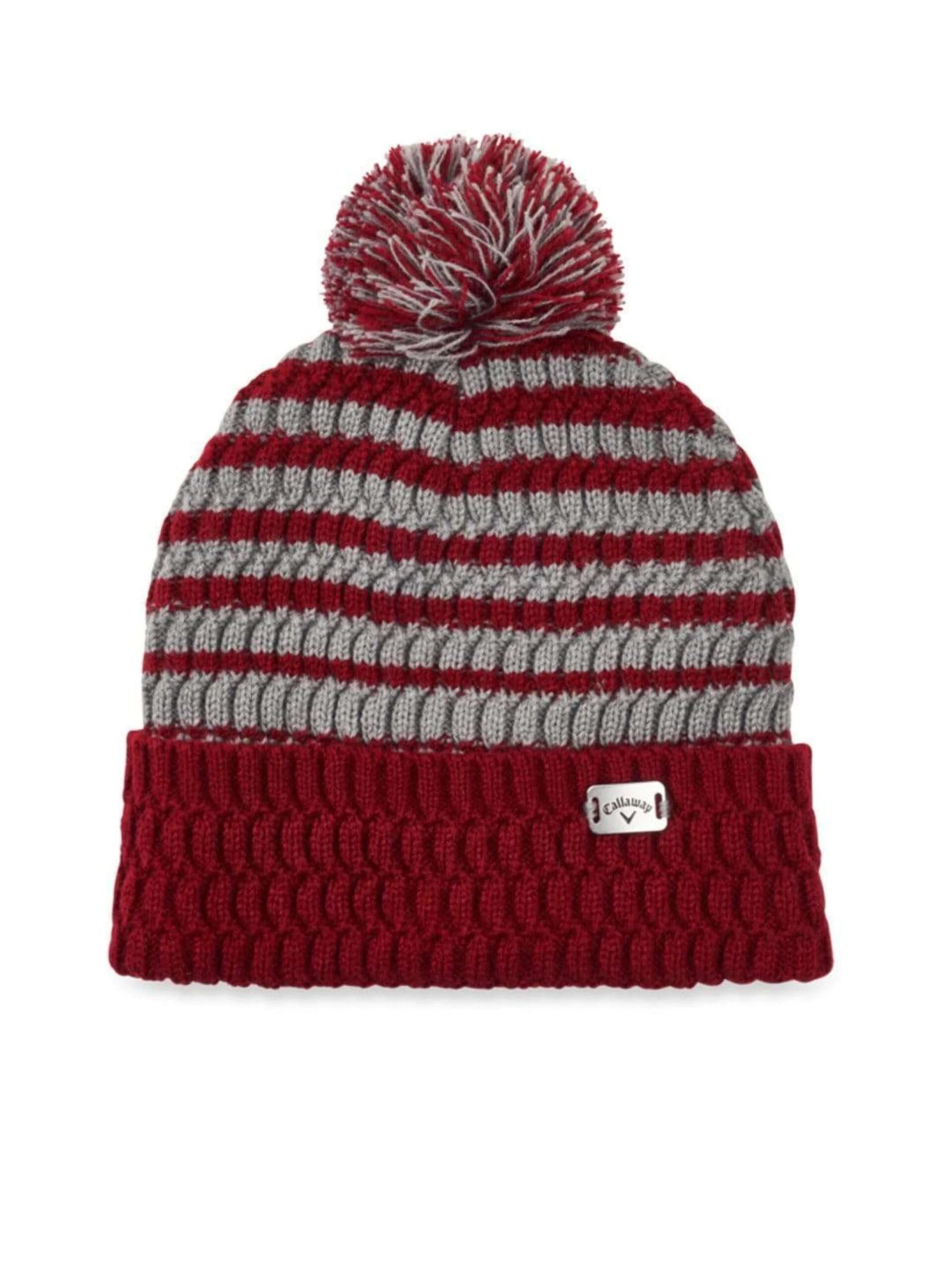Czapka zimowa Callaway Pom Pom Beanie • Bordowo szara