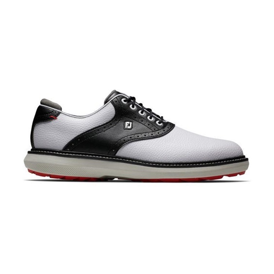 Buty męskie FootJoy Traditions Spikeless • Biało czarne