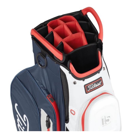 Torba golfowa Titleist Cart Bag 15 • Biało-niebiesko-czerwona