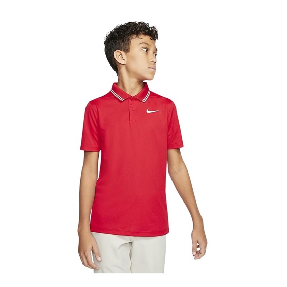 Koszulka Polo Juniorska Nike Dry Victory • Czerwona