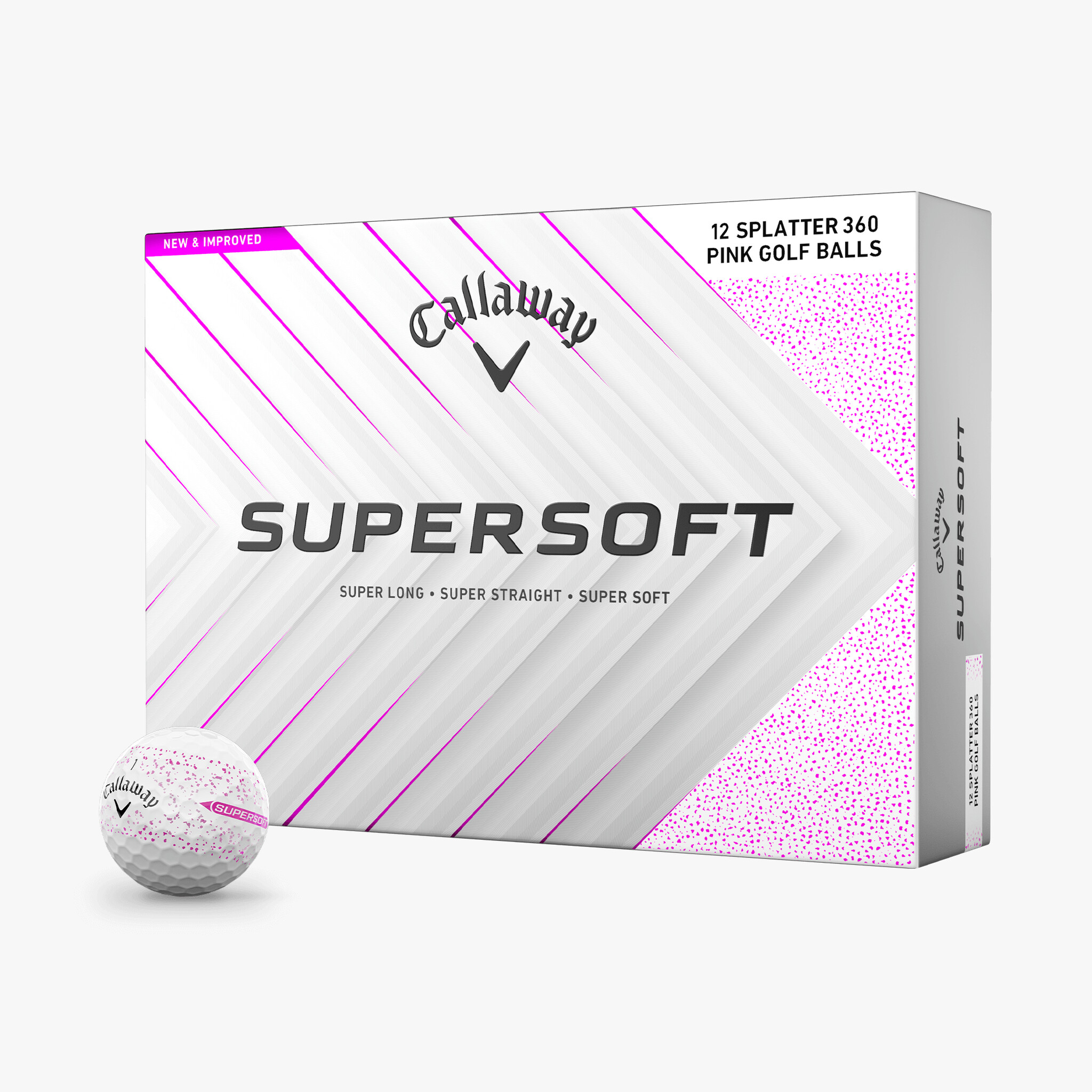 Piłki golfowe Callaway Supersoft Splattrt 360 • Różowe 2025